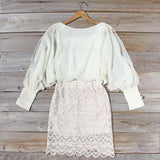Lace and Quartz Dress in Ivory: Alternate View #2