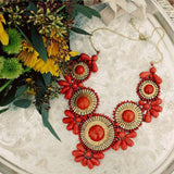 Bohemian Romance Necklace in Coral: Alternate View #2