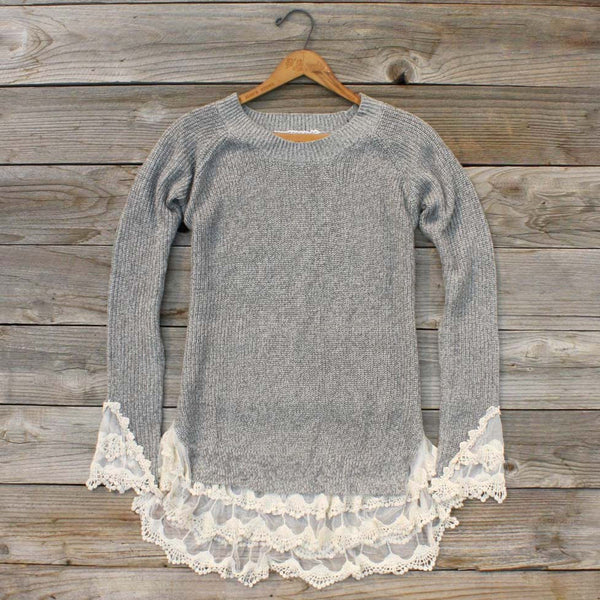 Skyline Lace Sweater in Ash: Featured Product Image