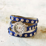 Moonstone Glittering Watch in Blue: Alternate View #1