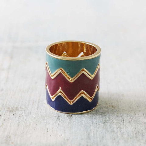 Drifting Chevron Ring in Multi