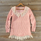 Snowbell Lace Sweater in Pink: Alternate View #1