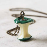 J 201 - An Apple A Day Necklace in Green: Alternate View #1