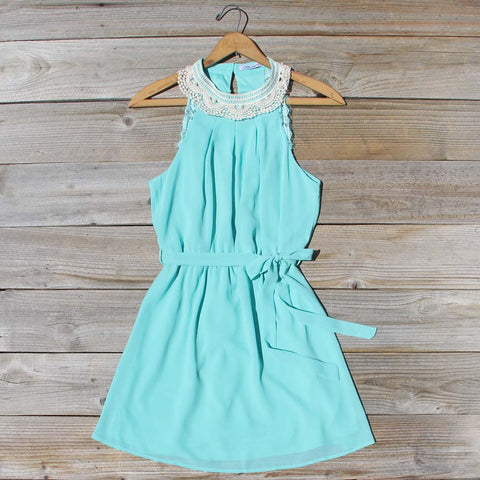 Cherished Beaded Dress in Turquoise