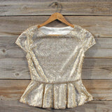 Gold Dust Peplum Blouse: Alternate View #1