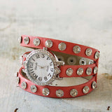 Moonstone Glittering Watch In Peach: Alternate View #1