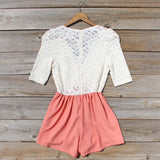 Night Tide Lace Romper in Peach: Alternate View #4