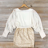 Sequined Autumn Dress in Cream: Alternate View #4
