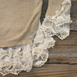 Skyline Lace Sweater in Sand: Alternate View #3