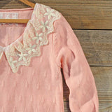 Snowbell Lace Sweater in Pink: Alternate View #2