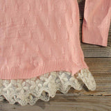 Snowbell Lace Sweater in Pink: Alternate View #3