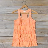 Spool Basics Ruffle Tank in Peach: Alternate View #1
