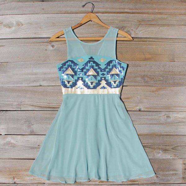 Stone Spell Beaded Dress in Sage: Featured Product Image