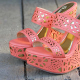 Traveling Sands Wedges in Peach: Alternate View #2