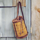 Vintage Leather Bucket Tote: Alternate View #1