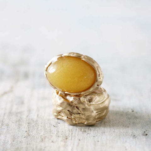 Spun Amber Ring