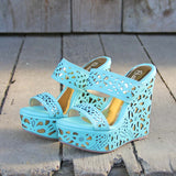 Traveling Sands Wedges in Turquoise: Alternate View #1